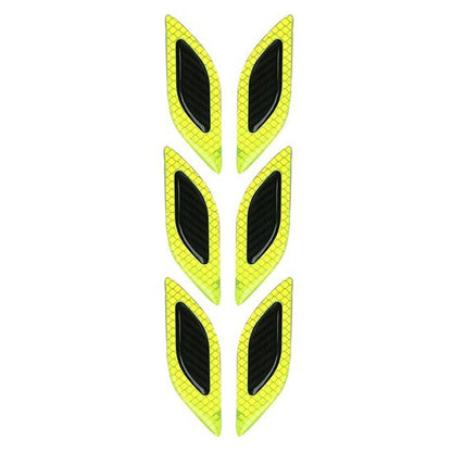 2 Sets Carbon Fiber Warning Sticker Car Anti-Collision Strip Leaf Plate Reflective Sticker Hood Light Eyebrow Anti-Collision Drops Sticker(6 PCS (Fluorescent Yellow)) by buy2fix