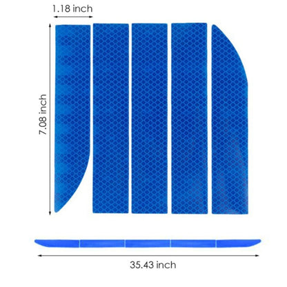 5 Sets Car Trunk Reflective Decorative Strip Anti-Scratch Car Tail Warning Decorative Stickers(Blue) by buy2fix