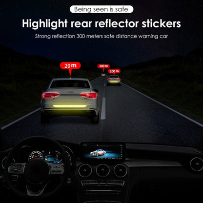 5 Sets Car Trunk Reflective Decorative Strip Anti-Scratch Car Tail Warning Decorative Stickers(White) by buy2fix