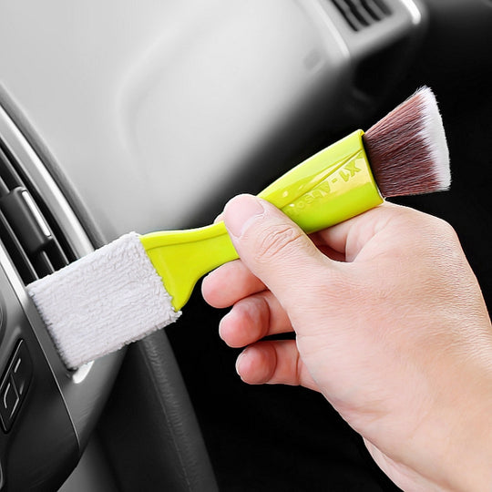 Car Air-Conditioned Air Outlet Cleaning Brush Car Interior Cleaning Tool Dust  Soft Hair Brush (Green)