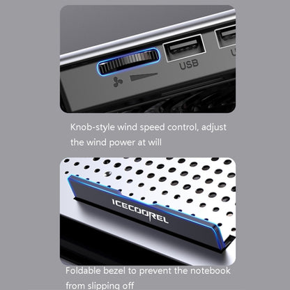 ICE COOREL Laptop Aluminum Alloy Radiator Fan Silent Notebook Cooling Bracket, Colour: Six-Fan Space Silver - Cooling Pads by ICE COOREL | Online Shopping UK | buy2fix