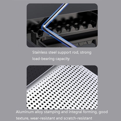 ICE COOREL Laptop Aluminum Alloy Radiator Fan Silent Notebook Cooling Bracket, Colour: Six-Fan Space Silver - Cooling Pads by ICE COOREL | Online Shopping UK | buy2fix