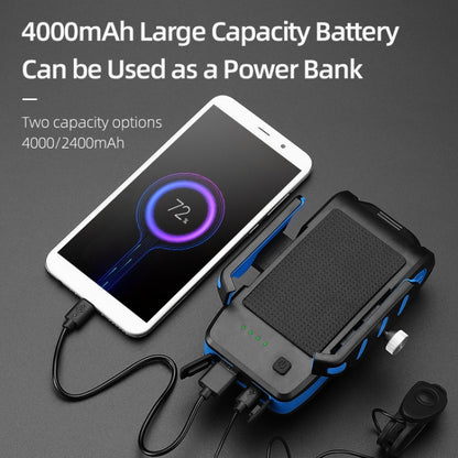 BG-2021 Bicycle Front Light 4 In 1 Mobile Phone Holder Horn Light Mountain Bike Front Light, Colour: 2400 MAH Red by buy2fix