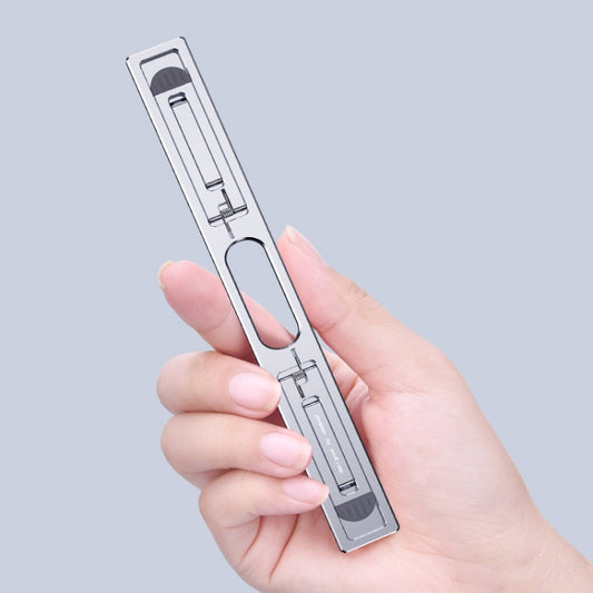 Oatsbasf K01 Adjustable Desktop Heightening Base Aluminum Alloy Radiator Folding Laptop Stand(Silver) - Laptop Stand by Oatsbasf | Online Shopping UK | buy2fix
