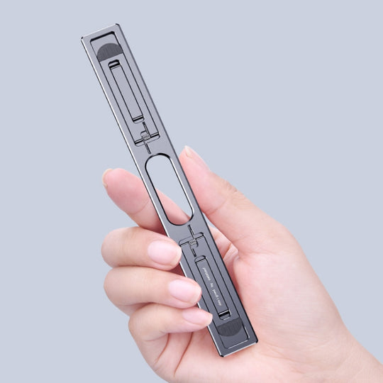 Oatsbasf K01 Base de rehaussement de bureau réglable radiateur en alliage d'aluminium support d'ordinateur portable pliant (gris)