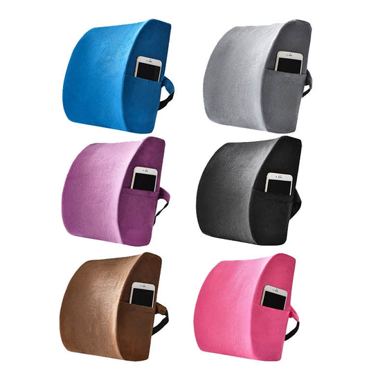 Office Waist Cushion Car Pillow With Pillow Core, Style: Memory Foam(Suede Royal Blue) - Cushions & Pillows by buy2fix | Online Shopping UK | buy2fix