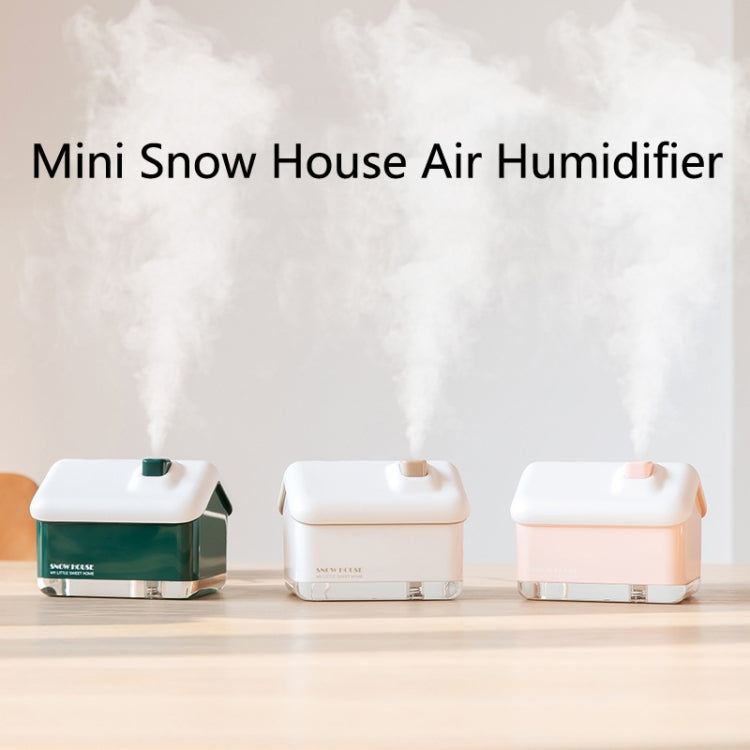 QB2020-008-G1 Mini Snow House Air Humidifier USB Bedroom Christmas Humidifier(Green) - Air Purifiers & Accessories by buy2fix | Online Shopping UK | buy2fix