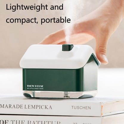 QB2020-008-G1 Mini Snow House Air Humidifier USB Bedroom Christmas Humidifier(Green) - Air Purifiers & Accessories by buy2fix | Online Shopping UK | buy2fix