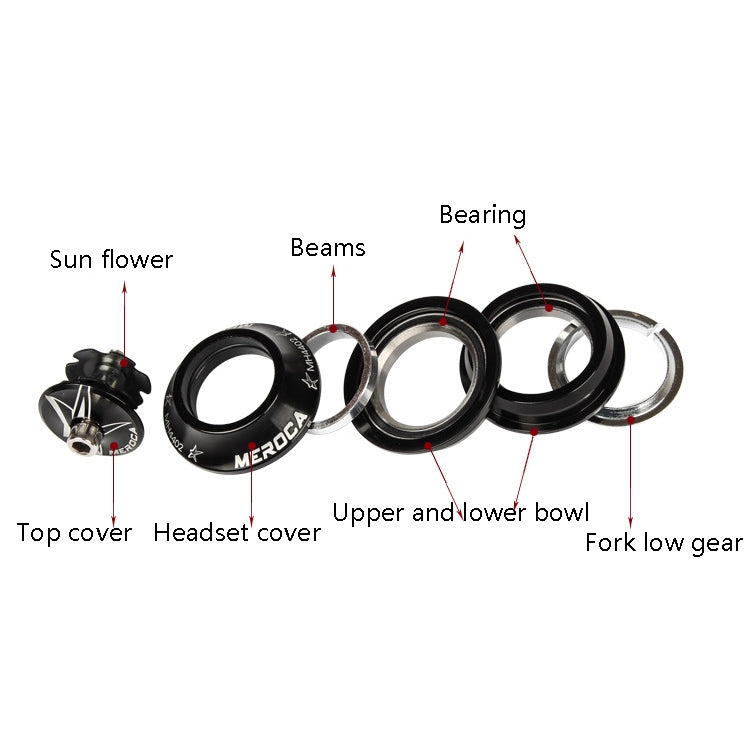 MEROCA Bearing Bowl Mountain Tower 44mm Built-In Straight Tube Bowl(Black) by MEROCA