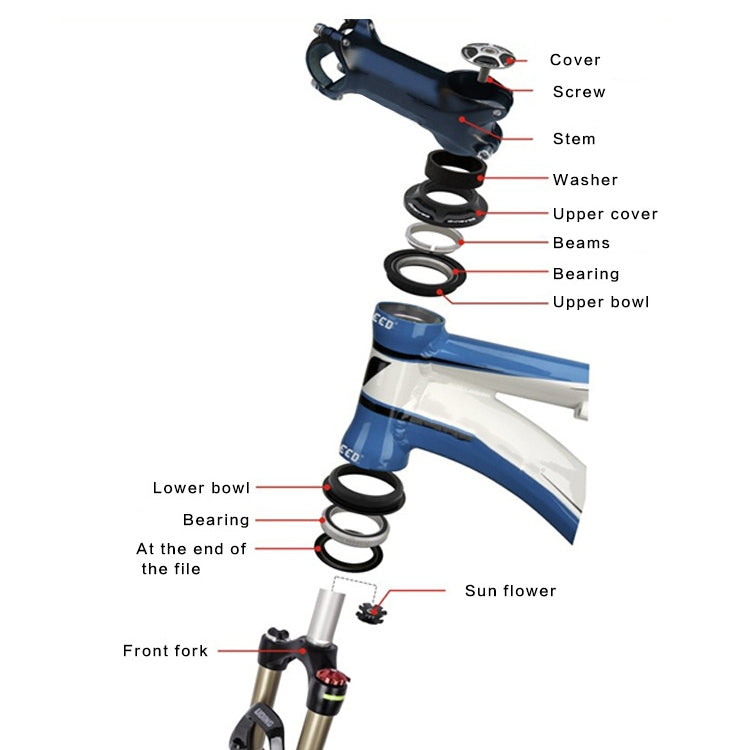 MEROCA Bearing Bowl Mountain Tower 44mm Built-In Straight Tube Bowl(Gold) by MEROCA