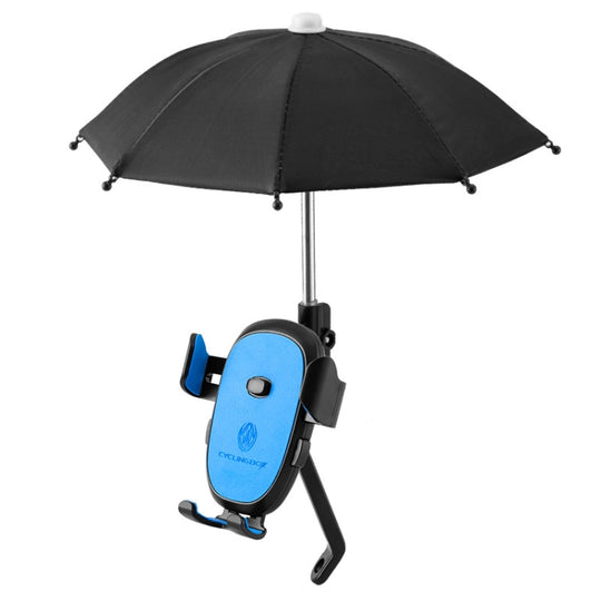 CYCLINGBOX BG-2935 Support de téléphone portable pour vélo avec parapluie étanche, cadre de téléphone portable pour voiture électrique, style : installation de rétroviseur (bleu)