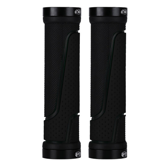 1pair BG-0404 Bicycle Rubber Handle Cover The Mountain Bike Bilateral Lock Dead Anti-Slip Handle Cover(Black) - Bicycle Grips by buy2fix | Online Shopping UK | buy2fix