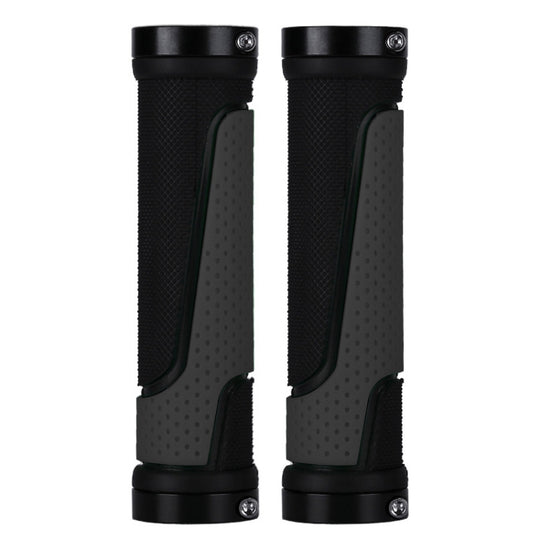 2 Paar BG-0404 Fahrrad-Gummigriffabdeckung Das Mountainbike Bilaterales Schloss Dead Anti-Rutsch-Griffabdeckung (Grau)