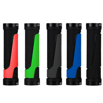 1pair BG-0404 Bicycle Rubber Handle Cover The Mountain Bike Bilateral Lock Dead Anti-Slip Handle Cover(Red) - Bicycle Grips by buy2fix | Online Shopping UK | buy2fix