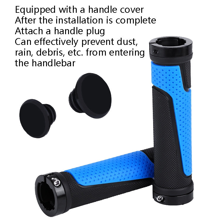 1pair BG-0404 Bicycle Rubber Handle Cover The Mountain Bike Bilateral Lock Dead Anti-Slip Handle Cover(Red) - Bicycle Grips by buy2fix | Online Shopping UK | buy2fix