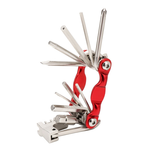 BG-9835D Bicycle Multi-Function Maintenance Curved 11 In 1 Tool Mountain Highway Bike With Interception Machine Combination Tool(Red) - Maintenance tools by buy2fix | Online Shopping UK | buy2fix