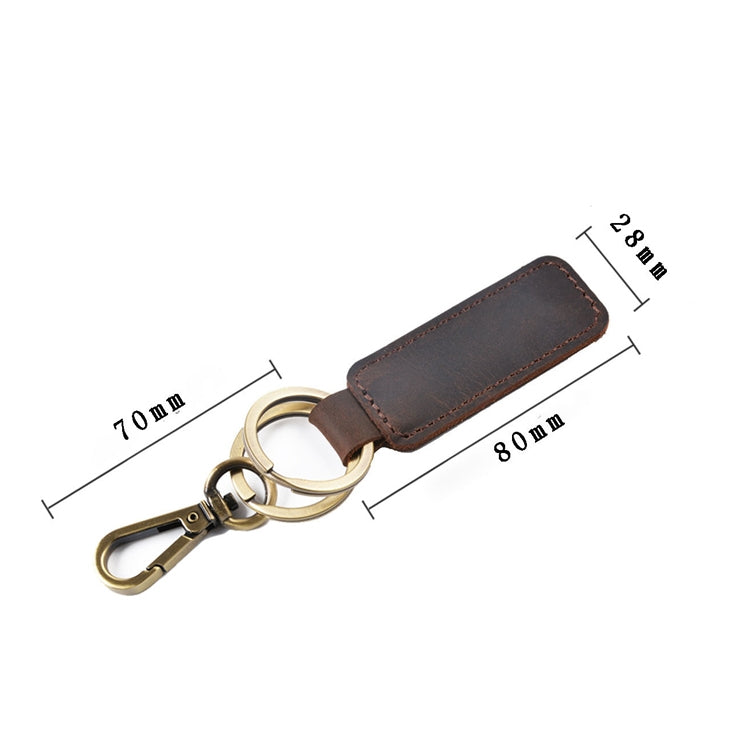 2 PCS Handmade Crazy Horse Leather Retro Keychain Car Couple Keychain, Specification: Double Ring(Ink Green) by buy2fix