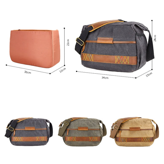 3037 SLR Camera Bag Shoulder Waterproof Messenger Camera Bag(Green) - Strap Satchel by buy2fix | Online Shopping UK | buy2fix