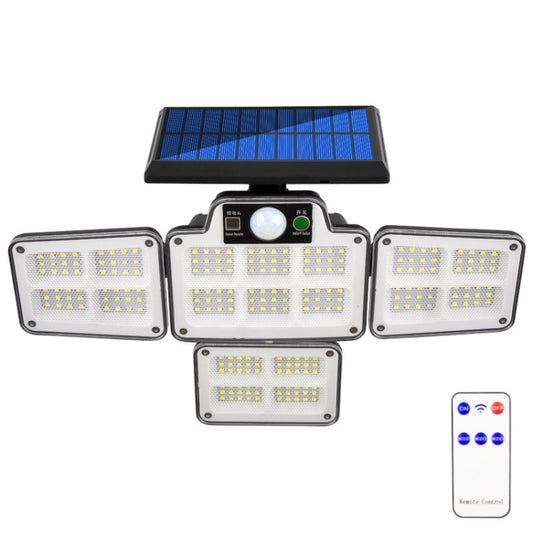 TG-TY051 4-Head Rotatable Solar Wall Light Body Sensor Outdoor Garden Waterproof Corridor Garden Lighting Street Light, Spec: 228 LED with RC - Solar Lights by buy2fix | Online Shopping UK | buy2fix