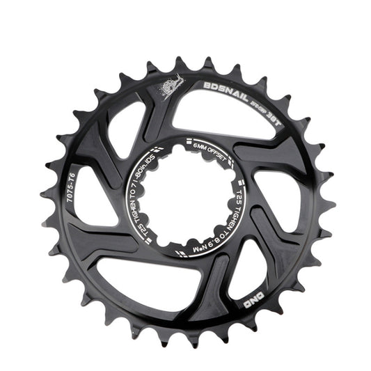 BDSNAIL Mountain Bike Single Disk GXP Direct-Shaped Integrated Disk Positive And Negative Tooth Disc, Colour: 30T (Black) - Bicycle Chains & Rounds by buy2fix | Online Shopping UK | buy2fix