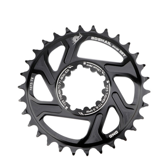BDSNAIL Mountainbike Single Disk GXP Direct-Shaped Integrated Disk Positive und negative Zahnscheibe, Farbe: 30T (Schwarz)