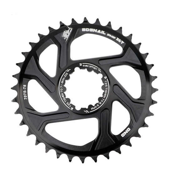 BDSNAIL Mountainbike Single Disk GXP Direct-Shaped Integrated Disk Positive und negative Zahnscheibe, Farbe: 38T (Schwarz)
