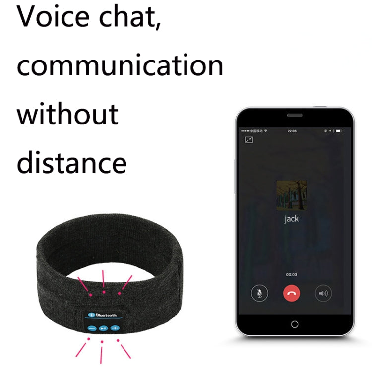 Bluetooth Headset Sports Headband Outdoor Running Yoga Sweat-Absorbent Headscarf, Colour: Black - Smart Hats by buy2fix | Online Shopping UK | buy2fix