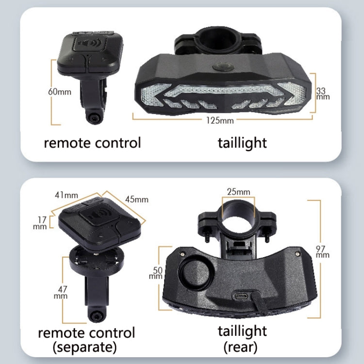 SF31 Bicycle Rail Light Brake Steering Sensor Anti-Theft Alarm Wireless Remote Control Warning Bell(Black) by buy2fix