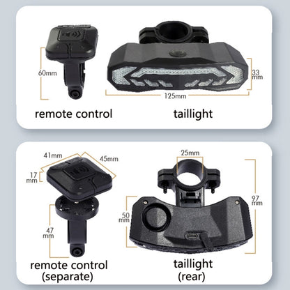 SF31 Bicycle Rail Light Brake Steering Sensor Anti-Theft Alarm Wireless Remote Control Warning Bell(Black) by buy2fix