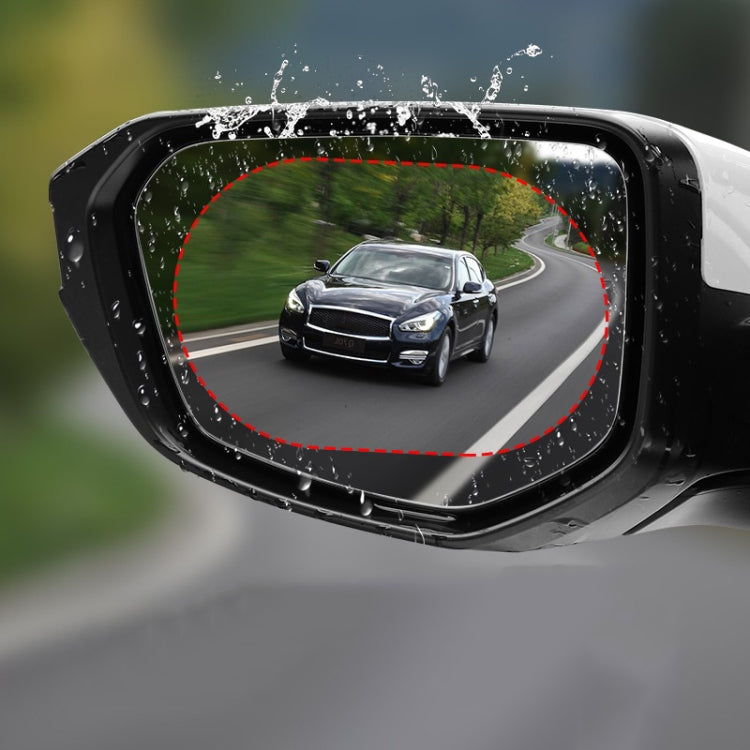 2pcs /Set Rainproof Anti-Fog And Anti-Reflective Film For Car Rearview Mirror Ellipse 95x135mm(Transparent) by buy2fix