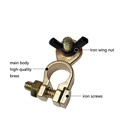 1 Pair T018 Automobile General Brass Battery Clamp Battery Connector Cable Connector - Booster Cable & Clip by buy2fix | Online Shopping UK | buy2fix