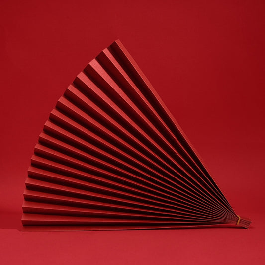 69x39cm Photo Props Hard Cardboard Folding Fan Photography Background Folded Paper(01 Red Wine) - Paper Cut Props by buy2fix | Online Shopping UK | buy2fix