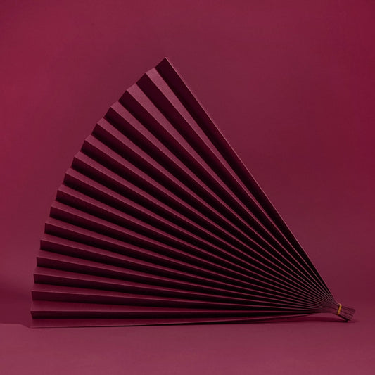 69x39cm Photo Props Hard Cardboard Folding Fan Photography Background Folded Paper(02 Purple Red) - Paper Cut Props by buy2fix | Online Shopping UK | buy2fix