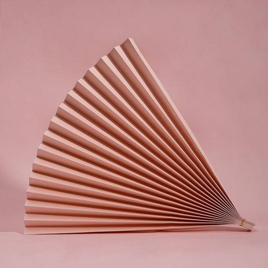 69x39cm Photo Props Hard Cardboard Folding Fan Photography Background Folded Paper(03 Peach Pink) - Paper Cut Props by buy2fix | Online Shopping UK | buy2fix