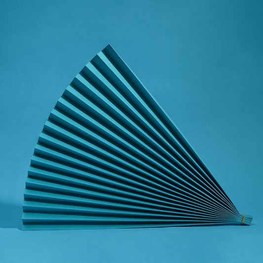 69x39cm Photo Props Hard Cardboard Folding Fan Photography Background Folded Paper(09 Lake Blue) - Paper Cut Props by buy2fix | Online Shopping UK | buy2fix