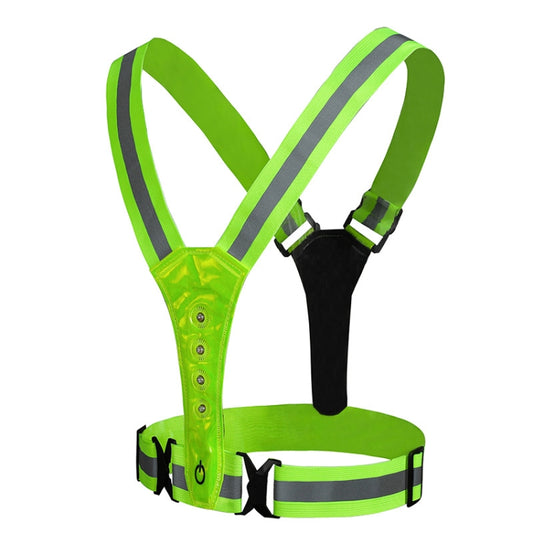 LED Reflective Vest High Stretch Outdoor Reflective Vest Traffic Safety Reflective Clothing( Green) - Reflective Safety Clothing by buy2fix | Online Shopping UK | buy2fix