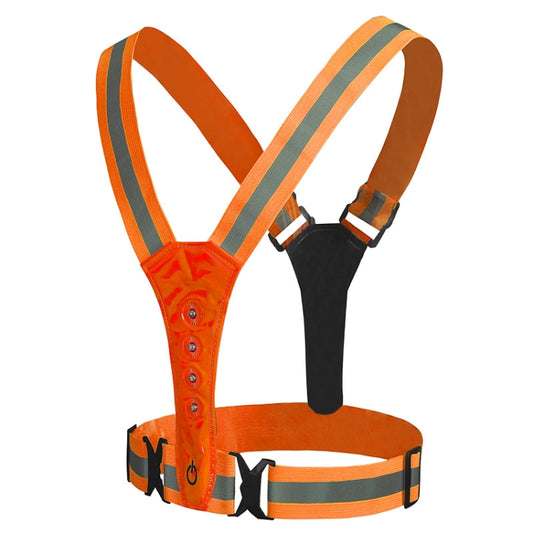 LED Reflective Vest High Stretch Outdoor Reflective Vest Traffic Safety Reflective Clothing(Orange) - Reflective Safety Clothing by buy2fix | Online Shopping UK | buy2fix