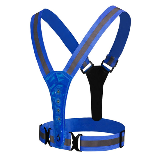 LED Reflective Vest High Stretch Outdoor Reflective Vest Traffic Safety Reflective Clothing(Blue) - Reflective Safety Clothing by buy2fix | Online Shopping UK | buy2fix
