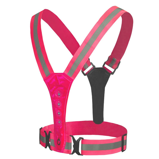 LED Reflective Vest High Stretch Outdoor Reflective Vest Traffic Safety Reflective Clothing(Pink) - Reflective Safety Clothing by buy2fix | Online Shopping UK | buy2fix