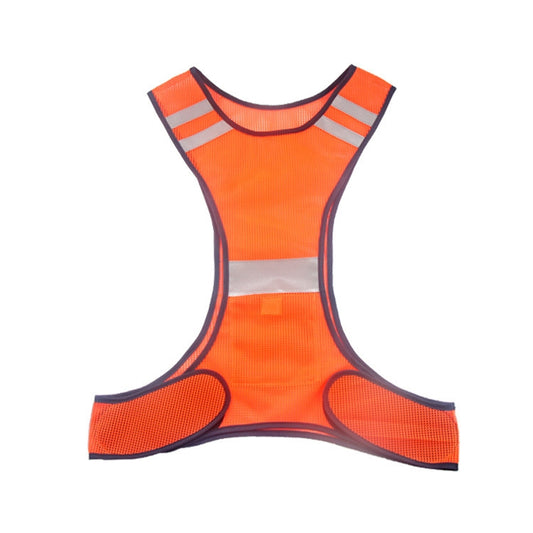 Sports Reflective Vest Night Running Outdoor Reflective Clothing Traffic Safety Reflective Vest,Style: Without Led(Orange Red) - Reflective Safety Clothing by buy2fix | Online Shopping UK | buy2fix
