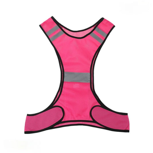 Sports Reflective Vest Night Running Outdoor Reflective Clothing Traffic Safety Reflective Vest,Style: Without Led(Pink) - Reflective Safety Clothing by buy2fix | Online Shopping UK | buy2fix