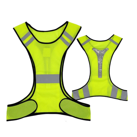 Sports Reflective Vest Night Running Outdoor Reflective Clothing Traffic Safety Reflective Vest,Style: With Led(Fluorescent Yellow) - Reflective Safety Clothing by buy2fix | Online Shopping UK | buy2fix