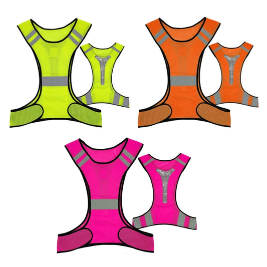 Sports Reflective Vest Night Running Outdoor Reflective Clothing Traffic Safety Reflective Vest,Style: With Led(Fluorescent Yellow) - Reflective Safety Clothing by buy2fix | Online Shopping UK | buy2fix