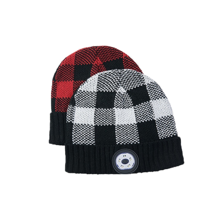 M3-BL Bluetooth LED Music Headset Hat Lady Warm Night Lighting Hat(Black White) by buy2fix