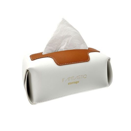 SJM0041 Car PU Paper Tissue Box Hotel Napkin Paper Box Toilet Paper Box(White) by buy2fix
