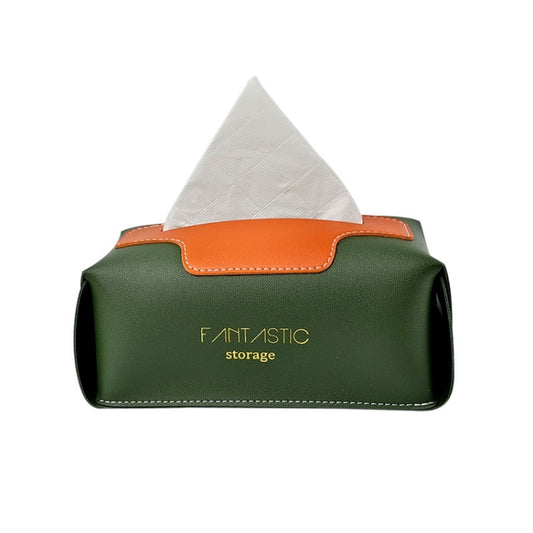 SJM0041 Car PU Paper Tissue Box Hotel Napkin Paper Box Toilet Paper Box(Ink Green) by buy2fix