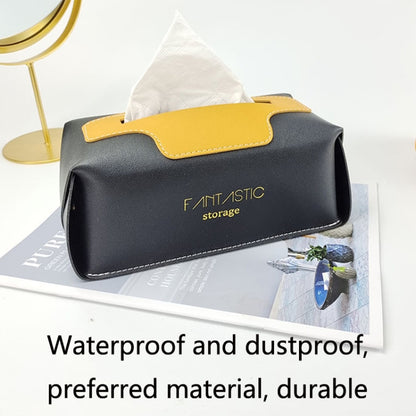 SJM0041 Car PU Paper Tissue Box Hotel Napkin Paper Box Toilet Paper Box(Ocherored) - Tissue Boxes by buy2fix | Online Shopping UK | buy2fix