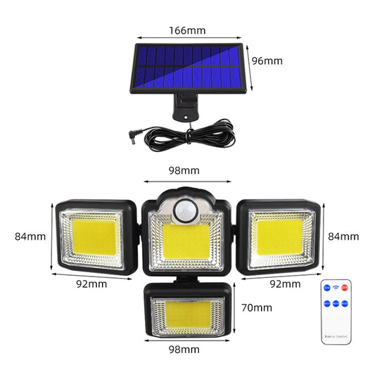 TG-TY085 Solar 4-Head Rotatable Wall Light with Remote Control Body Sensing Outdoor Waterproof Garden Lamp, Style: 192 COB Separated - Solar Lights by buy2fix | Online Shopping UK | buy2fix