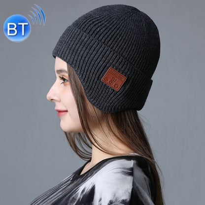 TR Ear-Covered Bluetooth Music Hat 5.0 Binaural Stereo Headphone Cap(Dark Gray) by buy2fix