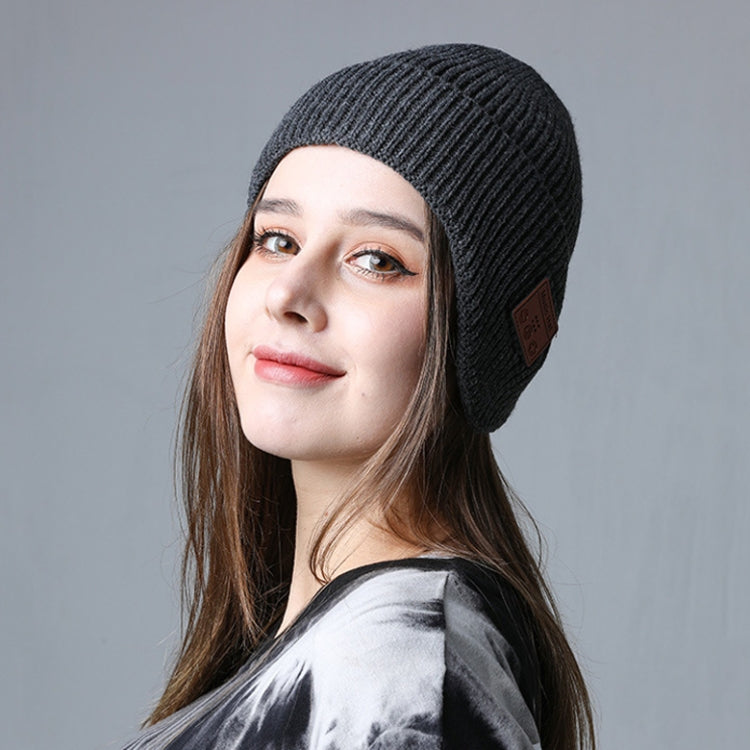 TR Ear-Covered Bluetooth Music Hat 5.0 Binaural Stereo Headphone Cap(Dark Gray) by buy2fix